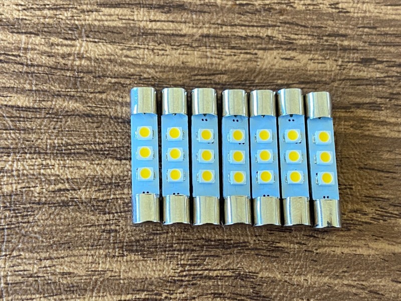 7 New Warm White 12V Fuse Lamp LED Light Bulbs for JVC Realistic Luxman