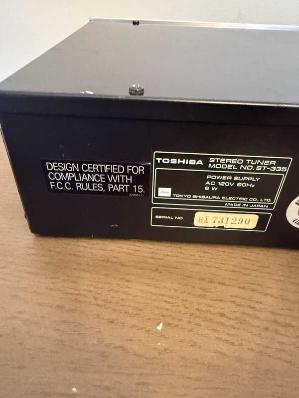Toshiba ST-335 Vintage Stereo AM/FM Tuner Receiver Hifi Audio Tested Working gallery