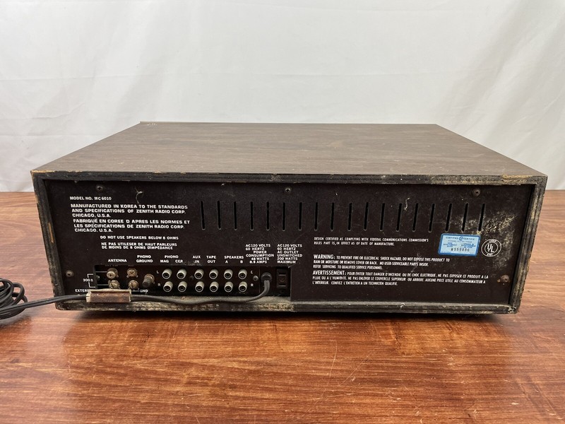 Zenith Integrated Stereo Receiver MC6010 Eight Track Tabletop 8 for Parts gallery