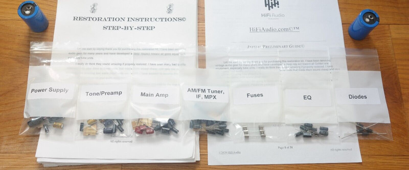 Harman Kardon 330C receiver restoration kit service recap capacitor rebuild