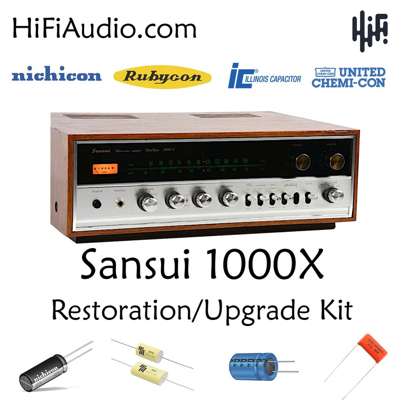 Sansui 1000x receiver rebuild restoration Capacitor Kit repair instructions