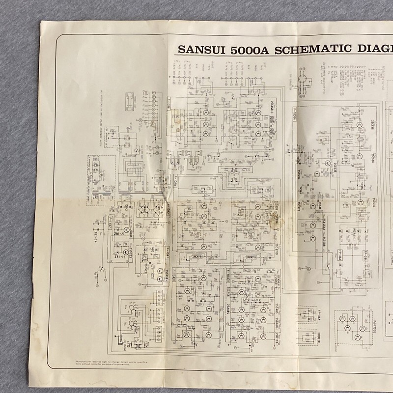 Sansui 5000A Receiver Schematic Diagram (23.5" x 16.5") gallery