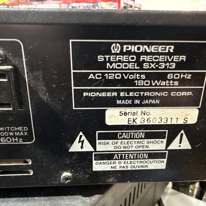 pioneer receiver SX-313 Parts gallery