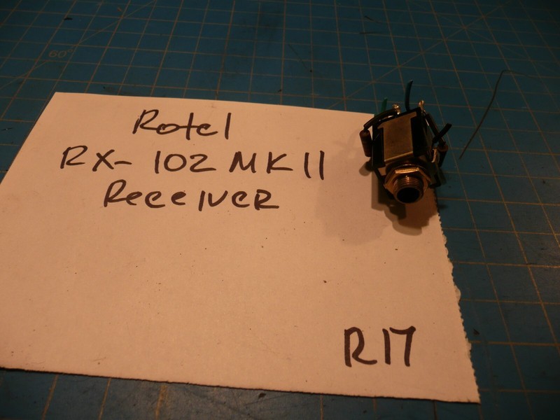 Rotel RX-102 MKII Stereo Receiver Replacement Parts Headphones Input