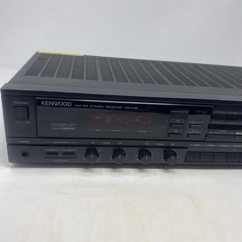 Kenwood KR-A46 AM FM Stereo Receiver 1987 ~Tested Working~40 Watts Per Channel