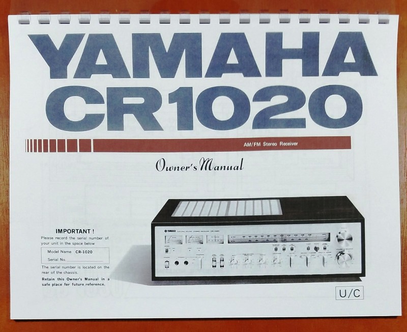 Yamaha CR-1020 Stereo Receiver Owners Manual