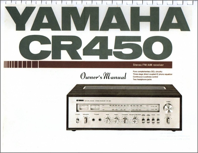 Yamaha CR-450 Stereo Receiver Owners Manual