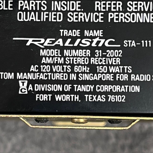 Realistic STA-111 31-2002 Digital Synthesized Receiver - Parts Only gallery