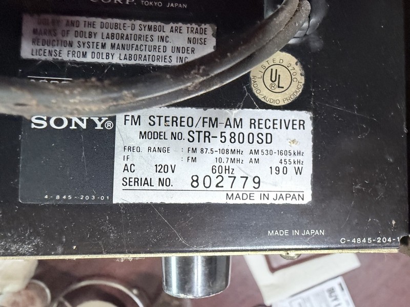 Sony STR-5800SD Vintage Stereo Receiver Dolby FM Wood Case TESTED WORKING gallery