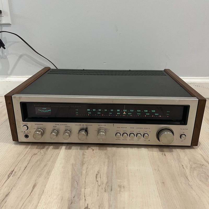 Kenwood KR-4400 Stereo Receiver Vintage Silver-Face Black AS-IS