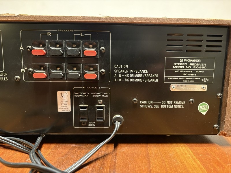 Vintage Pioneer SX-880 Stereo Receiver Tested AUX/FM Works gallery