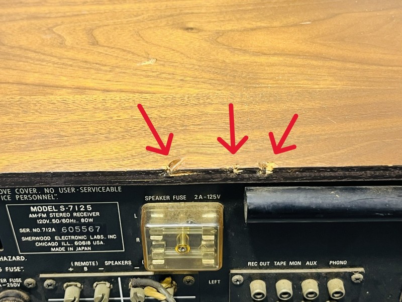 Sherwood S-7125 AM/FM Stereo Receiver 120V *Cut Power Cord* Power Tested gallery