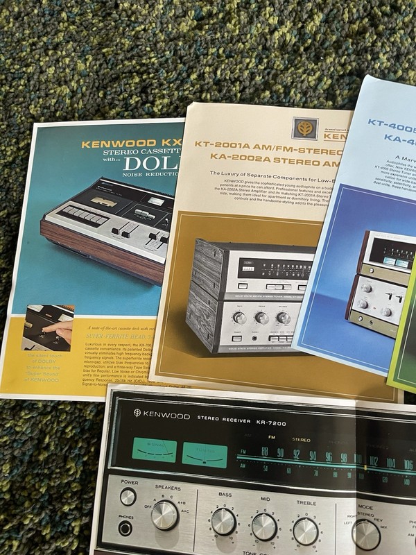 Lot Of 10 Kenwood Silver Vintage Stereo Receiver Spec Sheets Sales Lit KR KA gallery