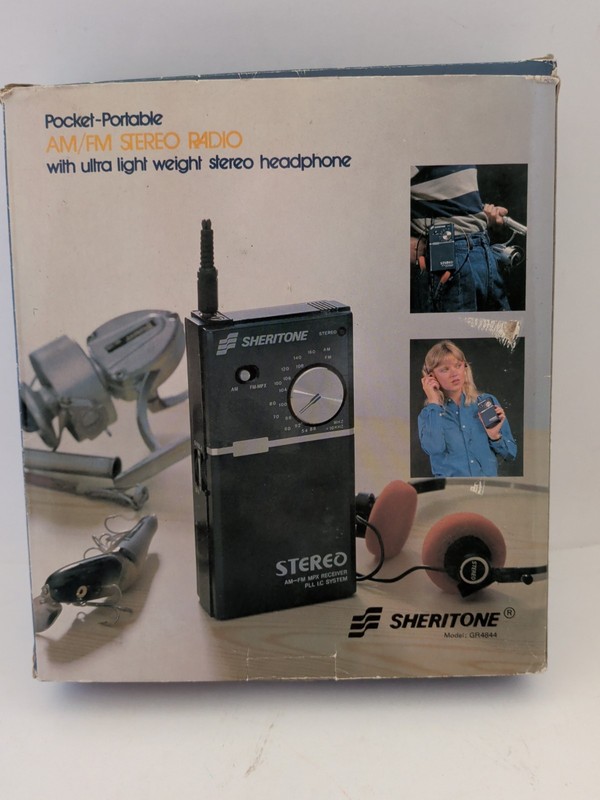 Vintage Sheritone AM FM Receiver Portable Stereo Radio with Headphones Tested