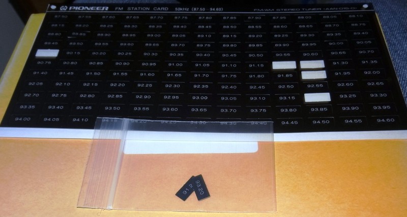 Pioneer AM FM Station Cards LOT SX-6, 7, 8, 9 Models Stereo Tuner AAN-010-0 gallery