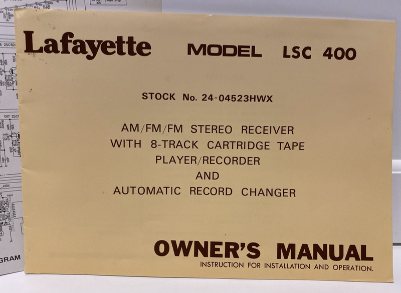 Vtg & Orig Lafayette LSC 400 Stereo Tuner Owner's Manual & Schematics EUC gallery