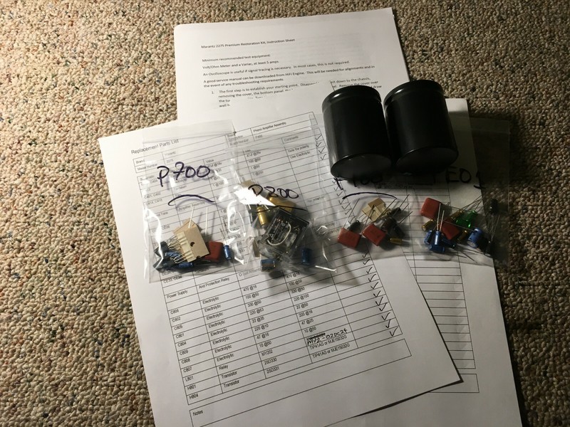MARANTZ 2275—PARTS KIT FOR PREMIUM RESTORATION—WITH INSTRUCTIONS