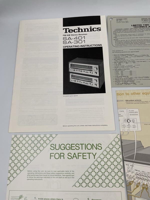 Technics By Panasonic SA-301 Receiver Operating Instructions/Paperwork G2 gallery