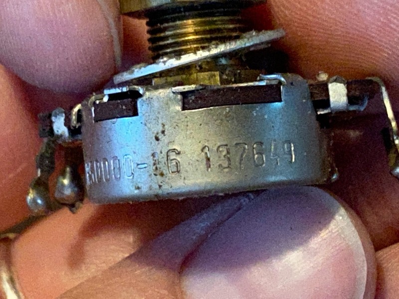 Vintage 1956 CTS Potentiometer 500k Ohms Audio Taper Guitar Pot Long w/Loudness gallery