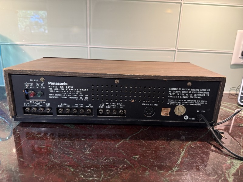 Vintage Panasonic RE-8190 QUAD 8-Track Stereo Receiver 4-Channel Amplifier AS-IS gallery