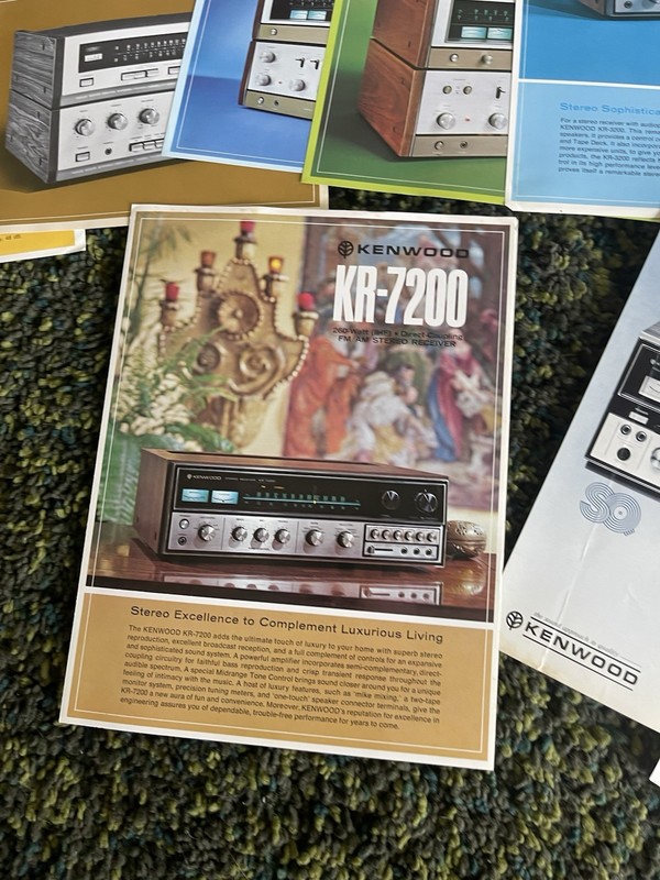 Lot Of 10 Kenwood Silver Vintage Stereo Receiver Spec Sheets Sales Lit KR KA gallery