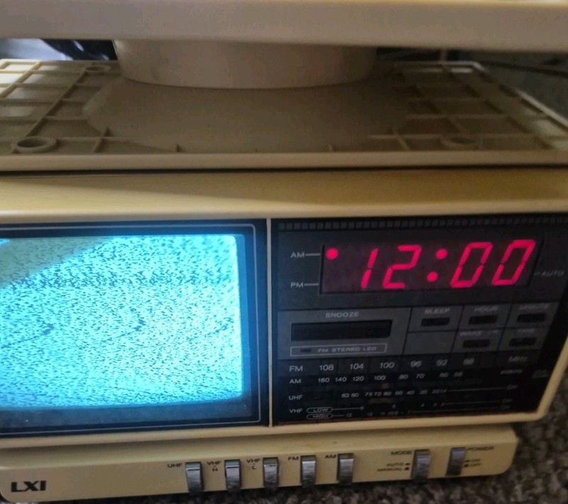 Vintage LXI Series 4 Inch TV Television Clock Radio Combo Under The Cabinet