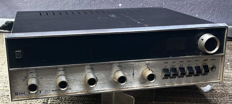 Vintage Silver Face HH Scott 357 AM FM Stereo Receiver Untested 927273