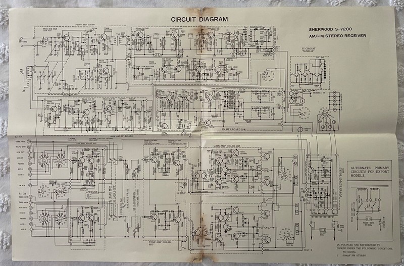 SHERWOOD S-7200 RECEIVER ORIG 7 PC OPERATING MANUAL, SCHEMATIC ETC-NOT A REPRINT gallery