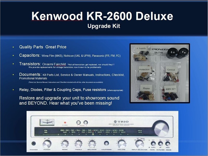 Kenwood KR-2600 Receiver Deluxe Upgrade Kit Genuine Parts Restoration