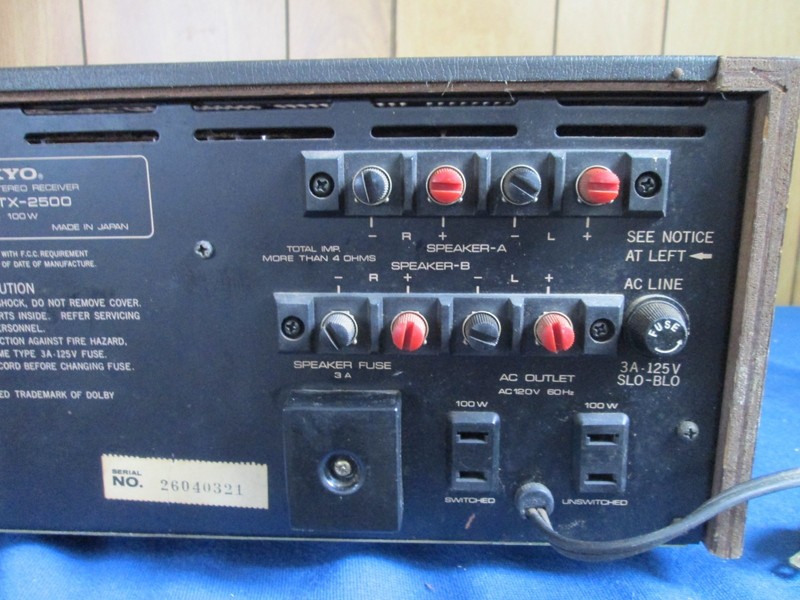 Vintage Onkyo TX-2500 Servo Locked AM FM 100 Watt Stereo Receiver for repair gallery