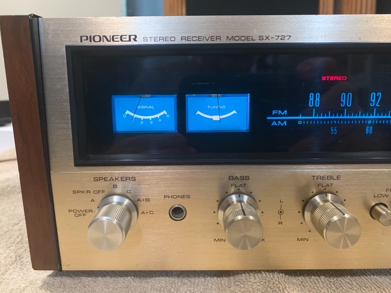 Gorgeous Very Rare Champagne Face Pioneer SX-727 Stereo Receiver 100% Working gallery