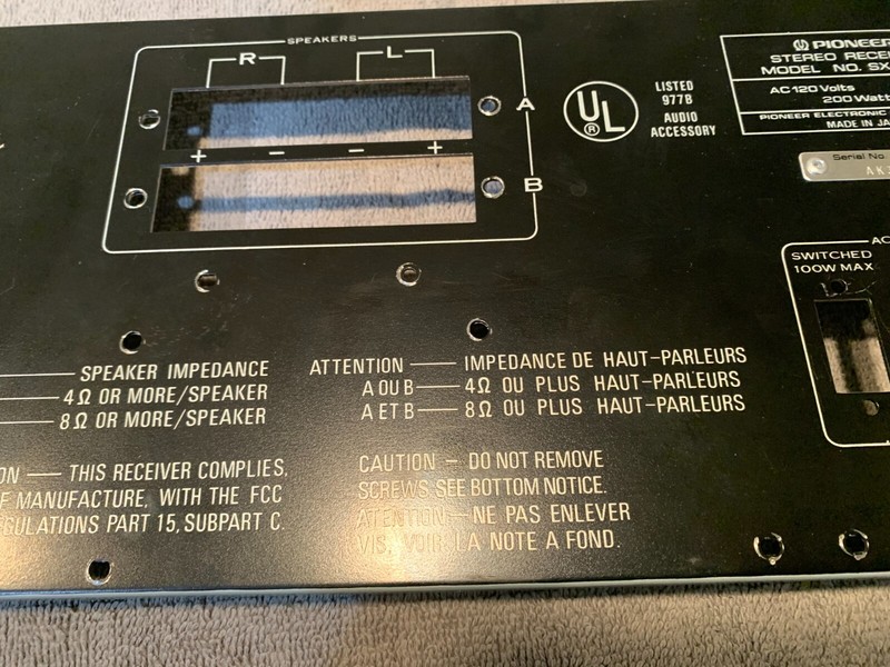 Pioneer SX-3800 Stereo Receiver Parting Out Nice Rear Panel gallery