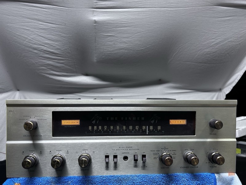 Fisher 500 C 7591, 12ax7 Tube Stereo Receiver. Working. Needs TLC. Looks Nice. gallery