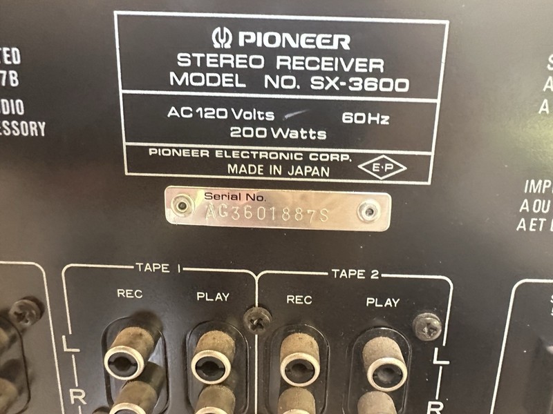 Pioneer SX-3600 Stereo Receiver 120v 60HZ 200 Watts VTG Made In Japan/ Read gallery