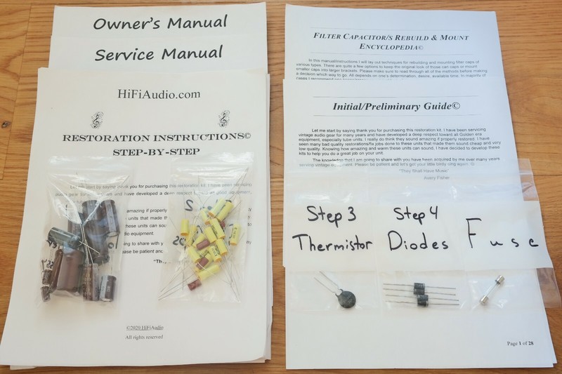 Pilot 602 S restoration kit service recap capacitor fix rebuild filter capacitor gallery