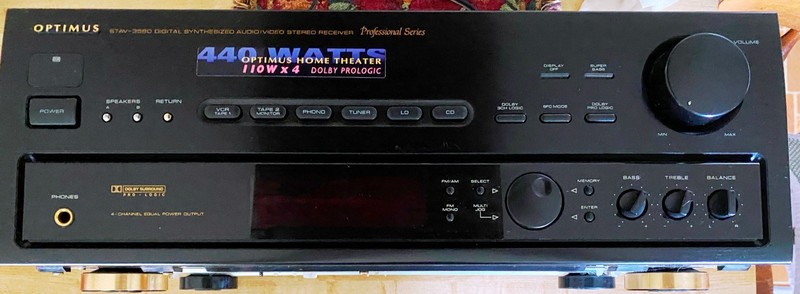 1996 Radio Shack Optimus STAV-3580 110W x4 Dolby Prologic Stereo Receiver