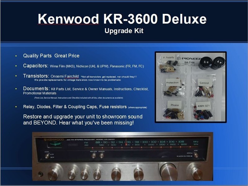 Kenwood KR-3600 Receiver Deluxe Upgrade Kit Genuine Parts Restoration