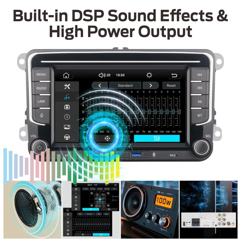 Mavyulqef Boot Linux Car Stereo Compatible For Vw Golf 5 6 Passat Jetta Caddy gallery