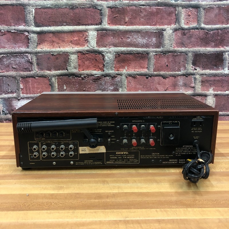 Onkyo Servo Locked Tuner Amplifier TX-2000 Tested Working Wood Grain Analog gallery