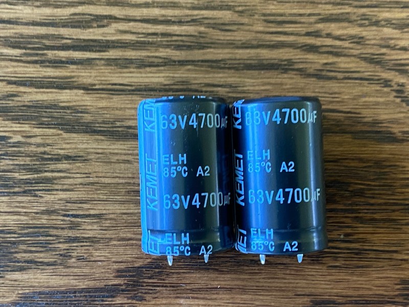 2 Replacement Main Filter Capacitors Kemet 4700 uf 63v 25mm Pioneer SX-434 SX450
