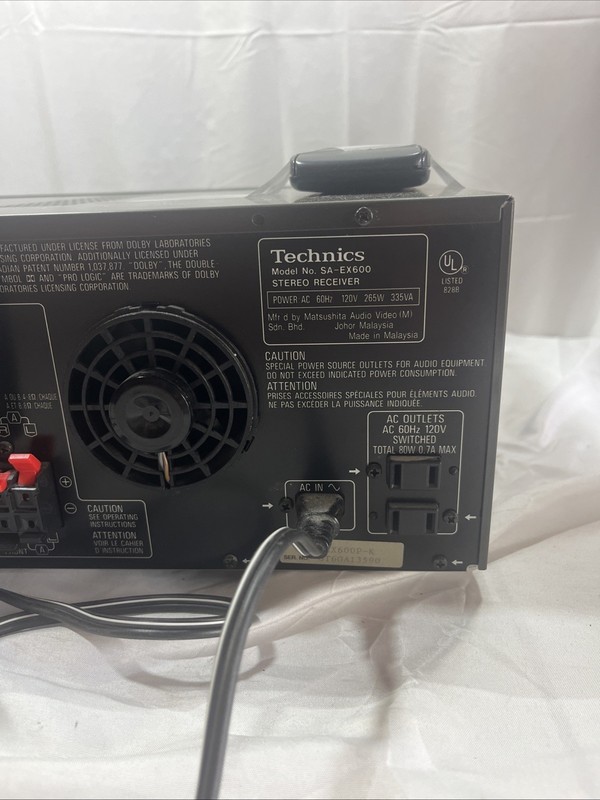 TECHNICS SA-EX600 Surround Sound Receiver With Remote And Power Cord. NICE! gallery