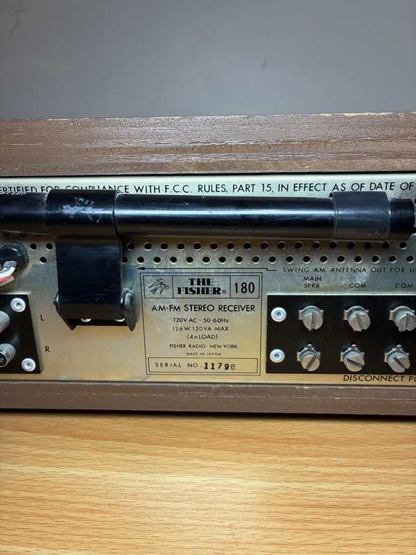 Vintage Fisher AM FM Stereo Receiver Amplifier 126W Model 180 c 1974 gallery