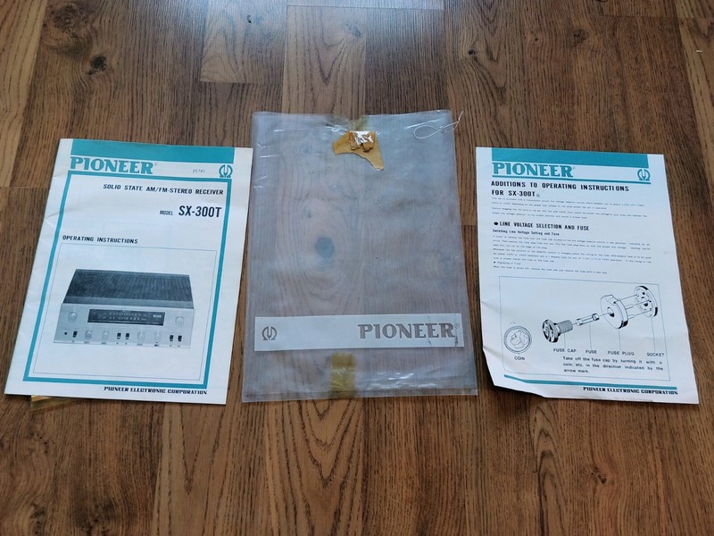 VINTAGE PIONEER SX-300T AM/FM RECEIVER OPERATING INSTRUCTIONS MANUAL