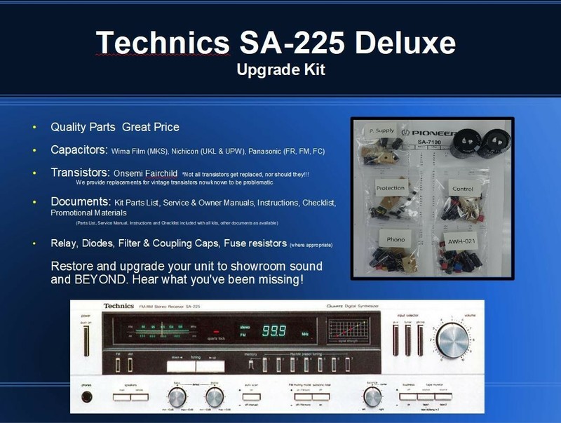 Technics SA-225 Receiver Deluxe Upgrade Kit Genuine Parts Restoration