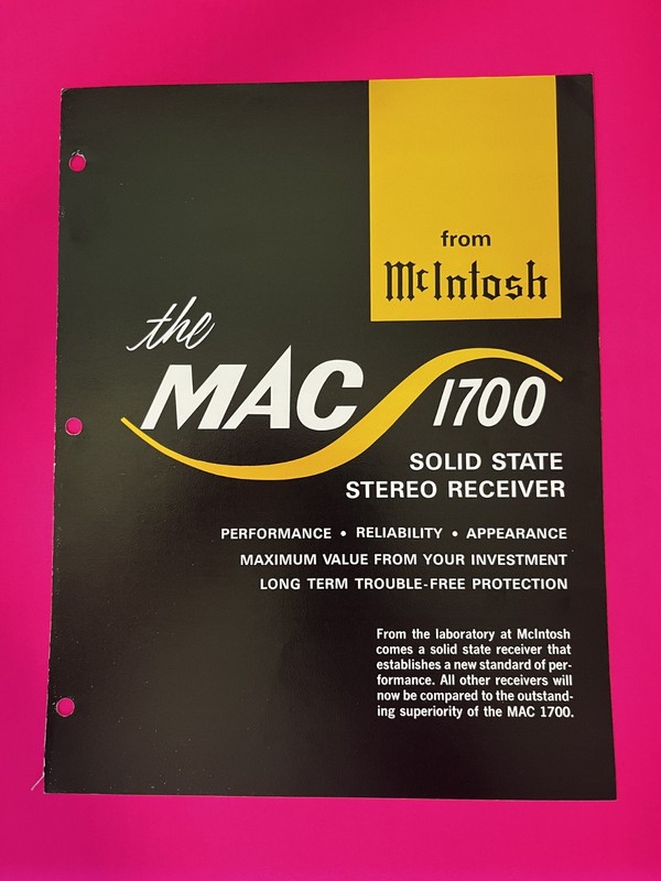 McIntosh MAC1700 Receiver Brochure – NEW LOW PRICE
