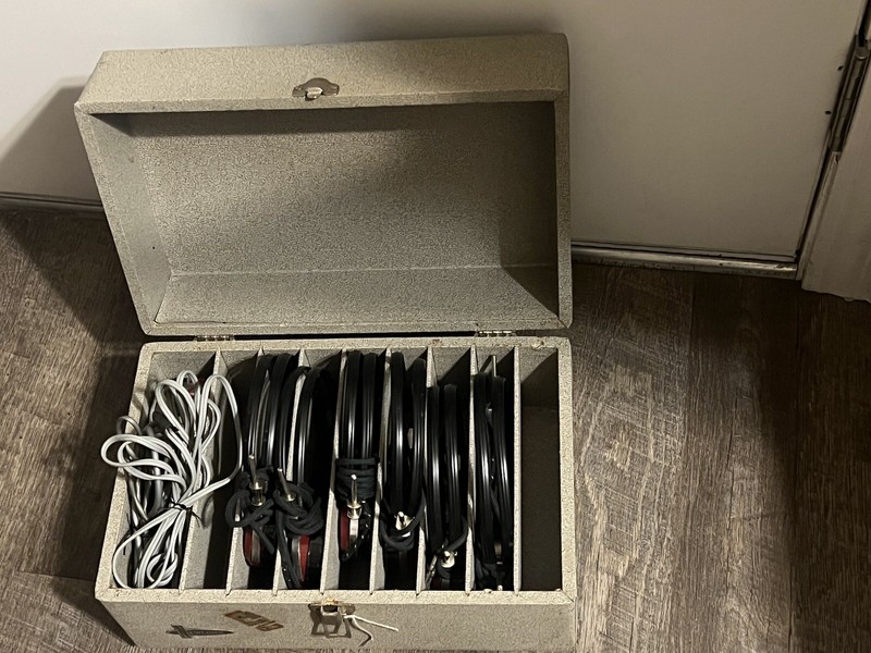 Vintage Newcomb Audio Headsets 6 pc with Junction Box in Original Case