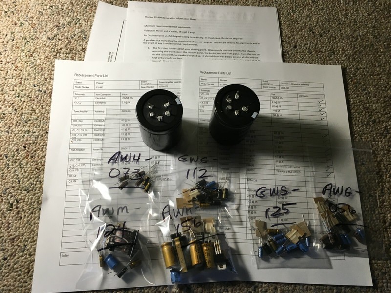 PIONEER SX-980—–PART KIT FOR PREMIUM RESTORATION