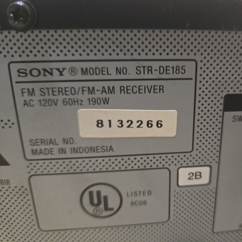 Sony STR-DE185 FM/AM AV Receiver - TESTED & WORKING! gallery