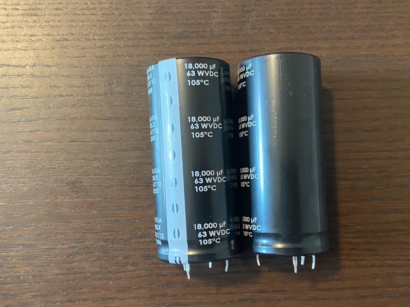 2 New 18000 uf 63v CDE Main Filter Capacitors Technics SU-8600 EXACT FIT 35mm