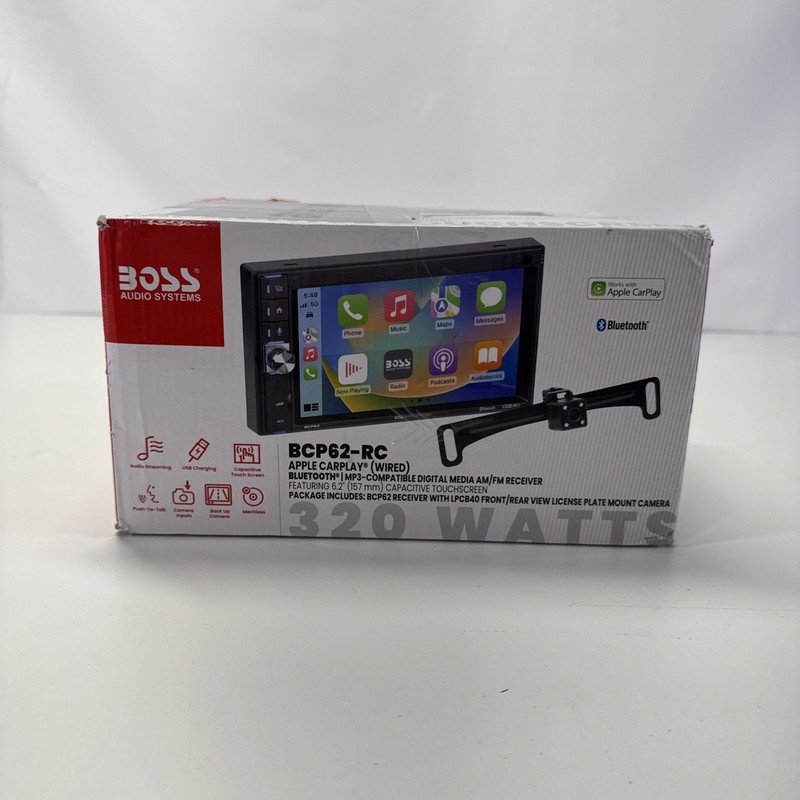 BOSS Audio BCP62-RC Car Stereo Apple CarPlay Double DIN 6.2in Bluetooth